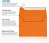 LUXPaper A2 Invitation Envelopes | Peel & Press | 4 3/8" x 5 3/4" | Mandarin Orange | 80lb. Text | 50 Qty...