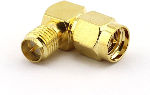 DGZZI 2-Pack RF Coaxial Right Angle Adapter SMA Coax Jack Connector SMA Male to RP SMA Female...