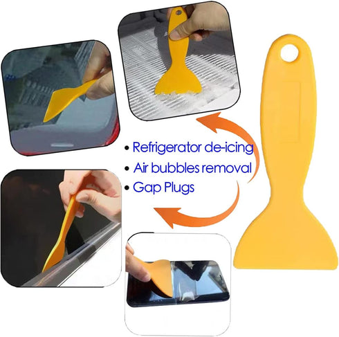3Pack Plastic Razor Blades Scraper Tool (1Spatula)10 Double Edged blades,No Scratch Sticker Removal Scraper for Cleaning Adhesive Label Decal Glue...