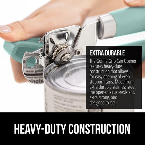 The Original Gorilla Grip Heavy Duty Stainless Steel Smooth Edge Manual Hand Held Can Opener With Soft Touch Handle, Rust Proof Oversized Handheld...