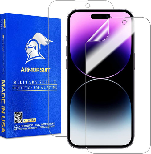ArmorSuit 2 Pack Screen Protector Designed for iPhone 14 Pro 6.1-Inch MilitaryShield Max Coverage HD Clear Film - Made in USA...