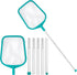 Pool Skimmer - Pool Skimmer Net with 5 Aluminum Pole Sections 60'', Skimmer Net with Fine Mesh Net for Cleaning Leaf of Swimming Pools...