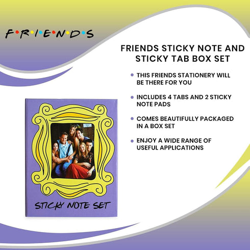 Friends TV Show Sticky Note and Sticky Tab Box Set | Work Memo Notepad Stationery Paper | Home School Supplies For College, Business, Office | Nos...
