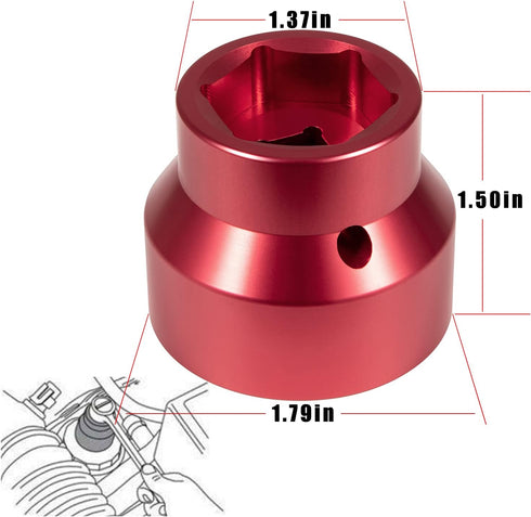 Yoursme Fuel Filter Oil Filter Socket 24mm / 36mm Fuel Filter Cap Remover and Installer for 2003-2010 6.0L / 6.4L Ford Powerstroke Diesel Red...