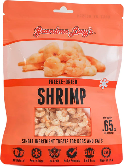 Grandma Lucy's Freeze-Dried Single Ingredient Treats, Shrimp, 0.65 oz...