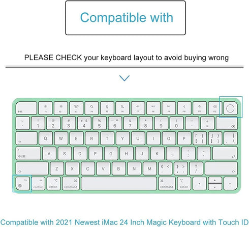 Colorful Keyboard Cover Skin for 2023 2021 Apple iMac 24 Inch Magic Keyboard M3 Chip/M1 Chip with Touch ID, Ultra Thin Keyboard Skin for 2024 2023...