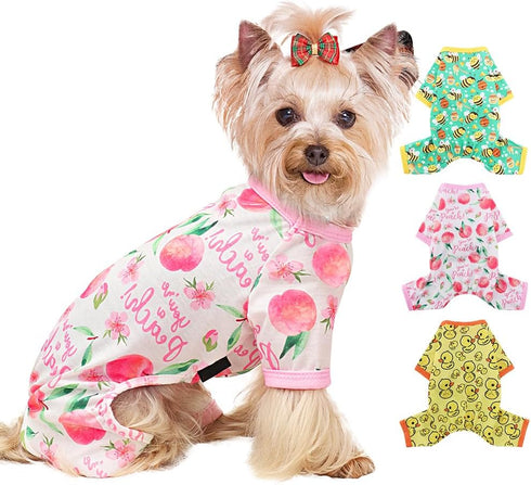 Girl Dog Pajamas, Cotton Stretchable Pet Dog Pajamas Jammies Puppy Outfits for Extra Large Dogs Female Male, Spring Summer Doggie Pjs Doggy Pajama...