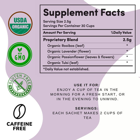 AutoimmuniTea – AIP Stress Relief, Bedtime Blend for Restful Sleep, Calming Tea for Stress, Lavender, Tulsi, Passion Flower Organic Blend - 15 Tea...
