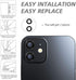 CloudValley Camera Lens Protector for iphone 12/12 Mini / 11, Tempered Glass Film, Aluminum Alloy Screen Cover, 2 Pack Black, with Cleaning Kit......
