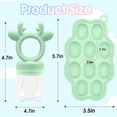 2 Sets Silicone Breastmilk Popsicle Molds with Baby Food Feeder, BPA Free Fruit Feeder Pacifier with Frozen Ice Tray for Baby Feeding Safely, Infa...