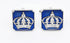 Blue Square Royal Crown Crystal Cuff Links for Men Lady in Gift Box Unisex Metal Cufflinks for Business Wedding Anniversary...