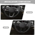 Jimen Compatible with Jeep Compass 2021-2023, 3PCS Steering Wheel Cover Trim Kits (Black)...