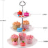 BonNoces 3-Tier Porcelain Cupcake Stand Serving Tray - White Embossed Elegant Dessert Cake Stand - Pastry Serving Stand for Tea Party, Wedding and...