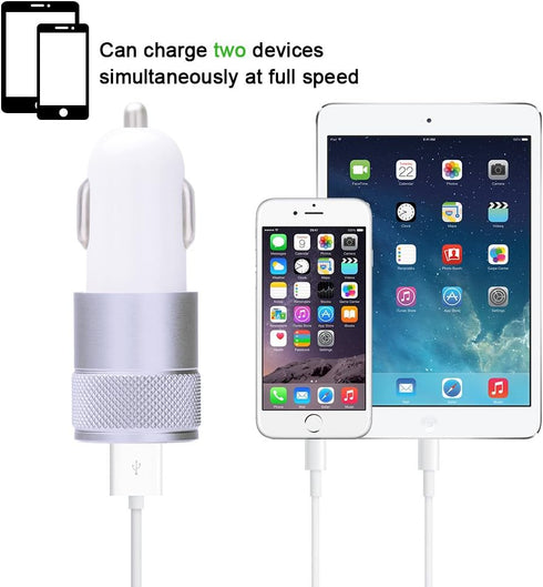 Car Charger,Sicodo 3.4A 2 Pack USB Smart Port Charger Compatible with iPhone 16 15 14 13 12 SE 11 X Pro, Max, Samsung Galaxy S24 S23 S22 S21 S20, ...