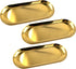 DFYOUHOME® 3 Pack Stainless Steel Tray Guest Check Presenter Receipt Holder Tray for Restaurant Hotel Cash Credit Card Bathroom Storage Gold Tray ...