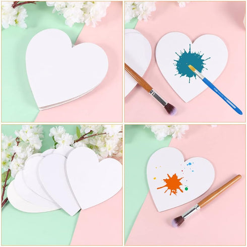 Healifty 6pcs Oil Painting Board Heart- Shaped Stretched Canvas Painting Canvas Panels Canvas Panels for Acrylic Painting Canvas Boards Artist Bla...