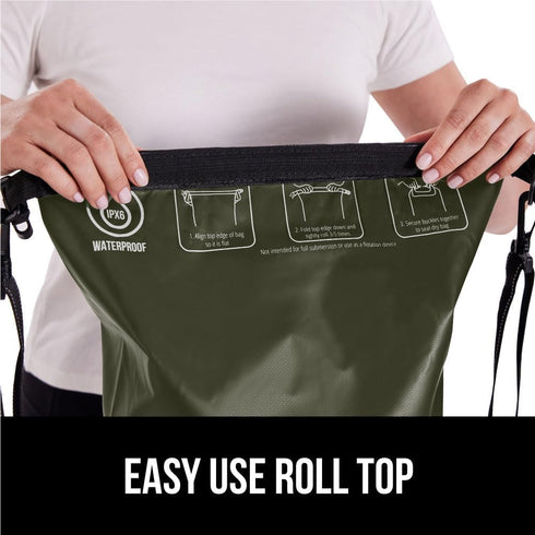 Gorilla Gear Heavy Duty 100% Waterproof IPX 6 Dry Bag, Tear and Puncture Resistant Bags for Kayaking Boating Hiking Camping Swimming Water Sports,...