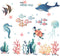Amaonm Giant Removable 3D DIY Under The Sea World Wall Decals Ocean Animals Wall Stickers Ocean Fish Seahorse Coral Turtle Wall Decor for Girls Be...