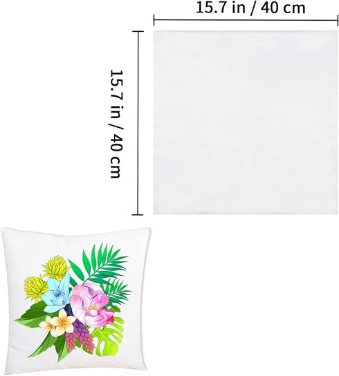 15 pcs Sublimation Blanks Pillow Cases 16"x 16" White Cushion Covers Pillow Covers Heat Transfer DIY Custom Picture Pillow Covers Glossy Satin (4)...