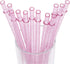 Dakoufish BPA-Free 12 Piece 11 Inch Reusable Clear Plastic Glitter Sparkle Drinking Straw Plus one Cleaning Brush (Pink,11inch)...