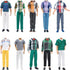 E-TING 6-Item Fantastic Pack = 3 Sets Fashion Casual Wear Clothes Outfit + 3 Pairs Shoes for 12 Inch boy Doll Clothes Random Style...