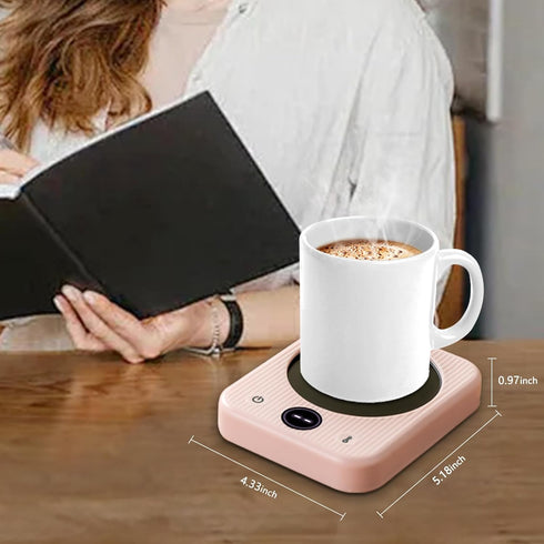 Coffee Mug Warmer for Desk, Coffee Cup Warmer, Candle Warmer for Office, Home and Travel 3 Temp Setting (Pink)...