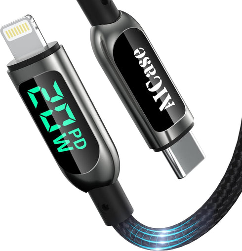 AICase USB C to L ightning Cable, 10FT Charging Syncing Cord with LED Display Compatible with iPhone 13 13 Pro 12 Pro Max 12 11 X XS XR 8 Plus, Ai...
