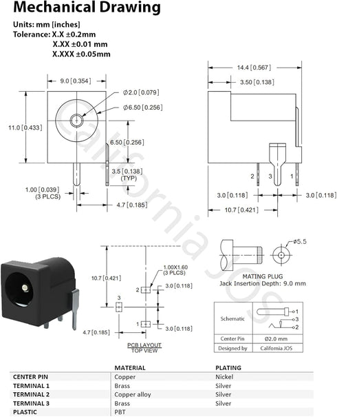 Breadboard-Friendly 2.1mm PCB Mounting Female DC Power Barrel Jack (5 PCS DC Power Jack)...