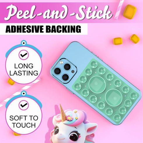 Silicone Suction Phone Holder Mount,Silicon Adhesive Phone Accessory for iPhone and Android, Hands-Free Mirror Shower Phone Holder,TikTok Videos a...