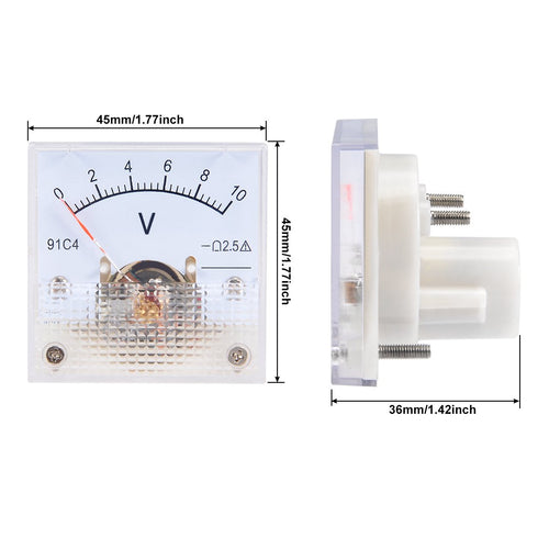 uxcell DC 0-10V Analog Panel Voltage Gauge Volt Meter 91C4 2.5% Error Margin...