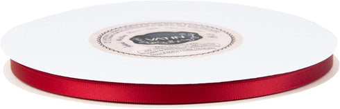 VATIN 1/4 inches Double Faced Red Polyester Satin Ribbon - 50 Yards for Gift Wrapping Ornaments Party Favor Braids Baby Shower Decoration Floral A...