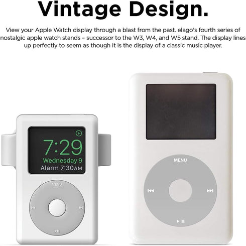 elago W6 Apple Watch Stand Compatible with iWatch Series 10/9/8/7/6/5/4/3/2/1/SE (46mm, 45mm, 44mm, 42mm, 41mm, 40mm, 38mm)...