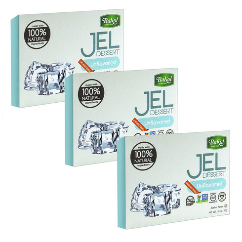 Bakol Jel Dessert - All Natural Vegan Dessert Mix - Kosher - Halal - No Artificial Sweeteners Flavors or Colors - Unflavored (PACK OF 3)...