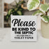 Country Only Flush Toilet Paper Wood Box Sign Decor Desk Sign Be Kind to the Septic Wooden Box Block Sign Rustic Home Bathroom Shelf Wall Decorati...