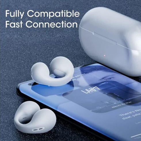 Wireless Ear Clip Skeleton Conduction Headphones, 2024 Upgrade Open Ear Headphones Wireless Bluetooth, Skeleton Conduction Headphones Bluetooth Ea...