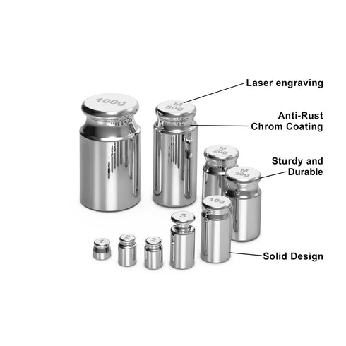 Calibration Weights 210g,9 PCS High Precision Scale Calibration Weight Kit,1g 2g 5g 10g 20g 50g 100g Calibration Weight with Stainless Tweezers fo...