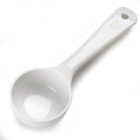 Carlisle FoodService Products Measure Miser Solid Measuring Spoon with Short Handle, 3 Ounces, White, 1 Count (Pack of 1)...