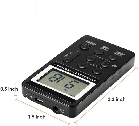 AM FM Radio,Mini Portable Pocket Radio Receiver with Earphone,Rechargeable Battery for Walk/Jogging/Gym/Camping (Black)......
