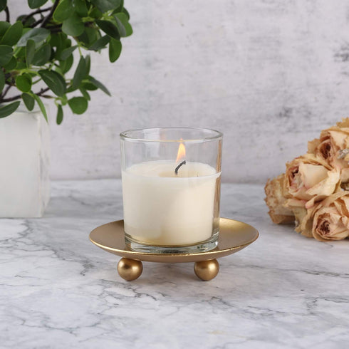 Iron Plate Candle Holder, Gold, Decorative Iron Pillar Candle Holder, Set of 3,Candle Stand for Wax Candles...