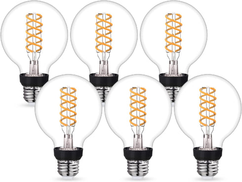 G80(G25) LED Edison Bulbs 60 Watt Equivalent, High Brightness Warm White 2700K Clear Glass Globe Light Bulb, Dimmable Antique LED Filament Bulbs, ...