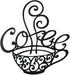 gifthub 4 Pieces of Coffee Logo Metal Wall Decoration, Metal Wall Decoration Art Coffee Shop Kitchen Black Coffee Cup Decoration Letter Iron Handi...