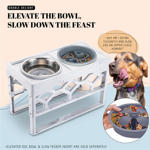 4 Cups Challenging Slow Feeder Dog Bowls Large, Slow Eating Dog Bowl for Fast Eater, Maze Dog Feeder, Dog Slow Feeder Bowl Fits Elevated Dog Bowl,...