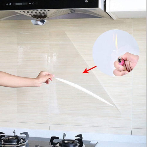 Kitchen Backsplash Wall Protector Transparent Kitchen Oil Proof Sticker Self-Adhesive Film Removable Paper for Cupboard Household 15.7In×118In...