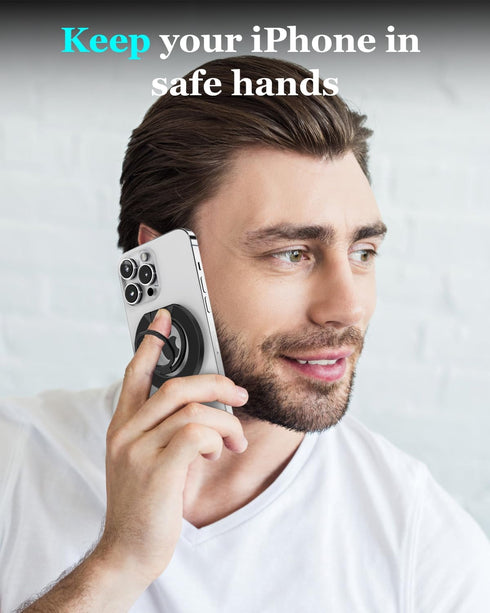 Magnetic Phone Grip for MagSafe, Double-Sided Magnetic Phone Ring Holder Adjustable Phone Finger Grip Stand Compatible with MagSafe Accessories, i...