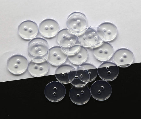 GANSSIA 15mm(5/8 Inch) Plastic Clear Buttons with 2 Holes,Transparent Button for Shirt Sewing Scrapbooking DIY Project, Pack of 200pcs...
