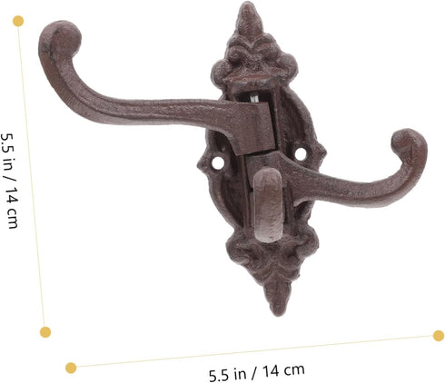 Movable Wall Hook Coat Hangers Swing Arm Hooks Metal Clothes Hanger Wall Mounted Clothing Rack Utility Wall Hanging Hook Cast Iron Hooks Coat Hook...