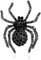 Halloween Black Spider Brooches Pins Punk Black Crystal Rhinestone Gothic Spider Insect Brooch Pin Jewelry for Women Men-Black...