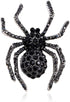 Halloween Black Spider Brooches Pins Punk Black Crystal Rhinestone Gothic Spider Insect Brooch Pin Jewelry for Women Men-Black...
