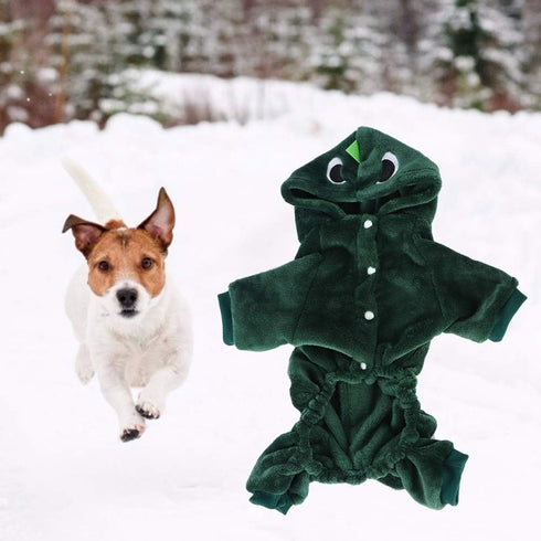 Adorable Dinosaur Dog Costume, Funny Puppy Halloween Apparel, Small Pet Outfit, Winter Dog Clothes for Small Dogs...