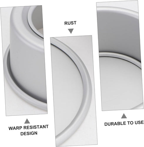 PRETYZOOM 3pcs 5 Nonstick Toaster Oven Pan Bread Tin Steaming Pan Anodized Aluminum Cake Pan Pudding Round Baking Cake Pan Layer Cake Pan Baking P...